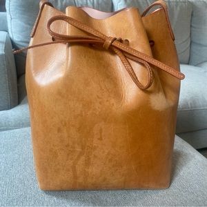 Mansur Gavriel, Bucket Bag with pink interior. Good used condition.